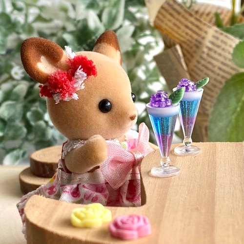 81 ＊キラキラ紫陽花カクテル 2個セット＊ ミニチュア ドリンク その他