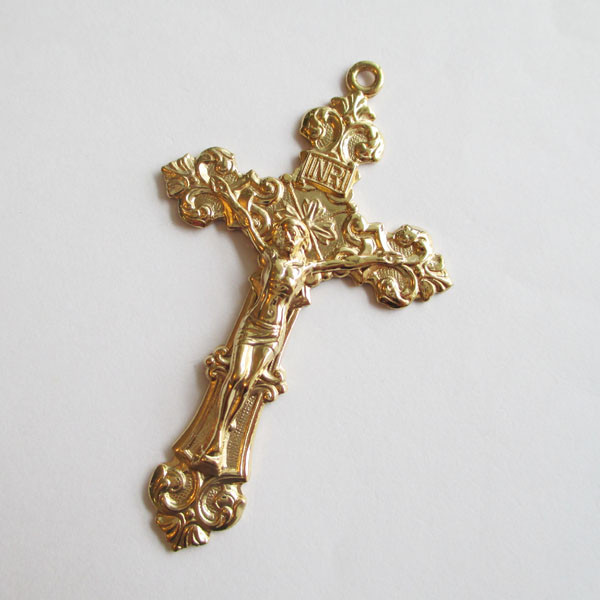 14KGF（ゴールドフィルド）チャーム　クロスモチーフ　（ai-0555）