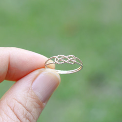 14kgf＊あわじ結び＊リング＊細＊【金】Awaji knot gold ring 3枚目の画像