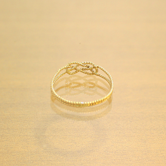 14kgf＊あわじ結び＊リング＊細＊【金】Awaji knot gold ring 8枚目の画像