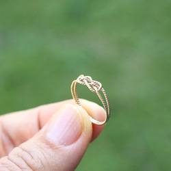 14kgf＊あわじ結び＊リング＊細＊【金】Awaji knot gold ring 4枚目の画像