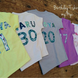 BIRTHDAY Tシャツ　名入れ　世界に1つだけのオリジナル バースデーTシャツ　出産祝い　お揃いコーデ　カラー56色 1枚目の画像