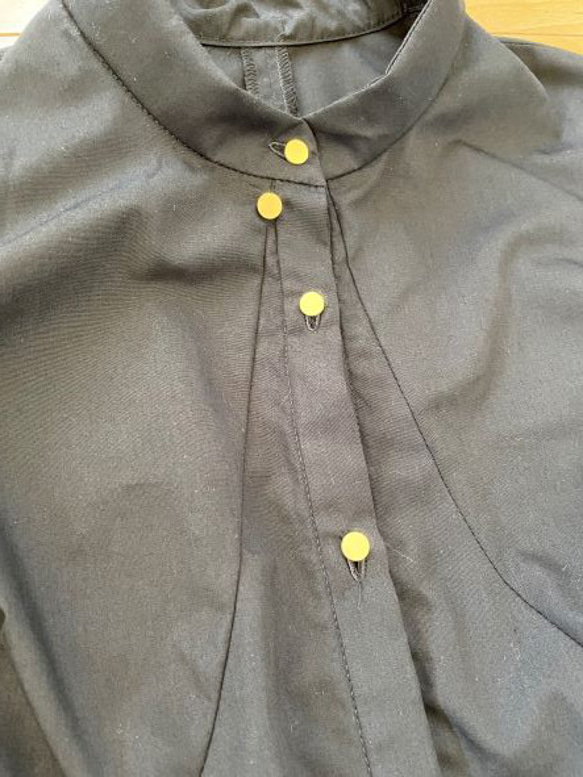 取り外し可なマーブル刺繍入り大きなリボン付きフレアシャツ（受注生産） 12枚目の画像