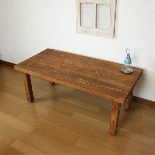 国産ひのき90cm奥行43から44cm ローテーブル無垢板ヒノキ cafeカフェ 