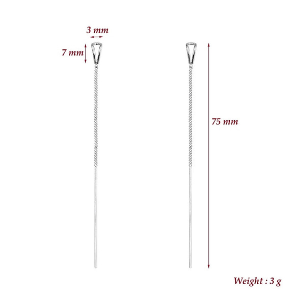 揺れる タッセル ピアス 華奢で 美しい フォルム アクセサリー 5枚目の画像