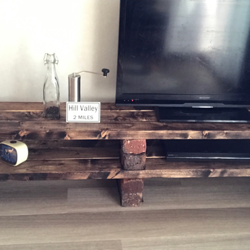 ブルックリン調テレビボード ビンテージ高級レンガ使用 高級ワックス