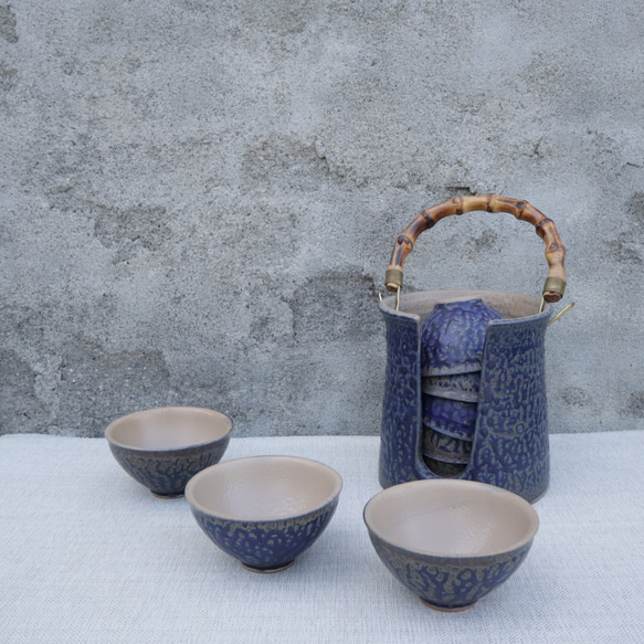 藍色伊羅堡 茶杯籃組 茶具籃 泡茶籃 茶杯籃 泡茶杯收納 第3張的照片