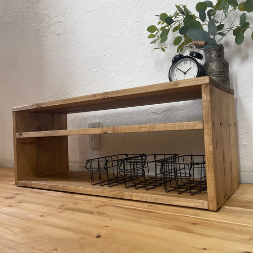 【美品】※5/7まで　キッチン　棚　カウンター　ユニット　収納　ローボード h30w75d26.7 ローシェルフ ローボード カウンターラック