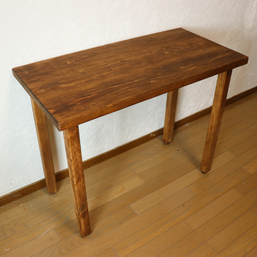 90 ×62 カウンターテーブル 無垢材　アンティーク風　木目調　ダイニング 90 ×62 カウンターテーブル 無垢材 アンティーク風 木目調