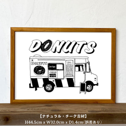 《甜甜圈》藝術海報 A3 + 木質海報框 老柚木 第3張的照片