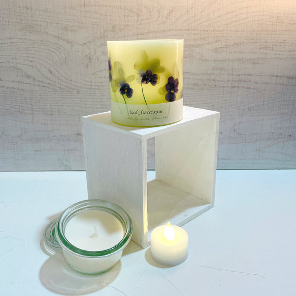 Botanical flower candle(ビオラ) LEDティーライトキャンドル付き 送料無料 3枚目の画像