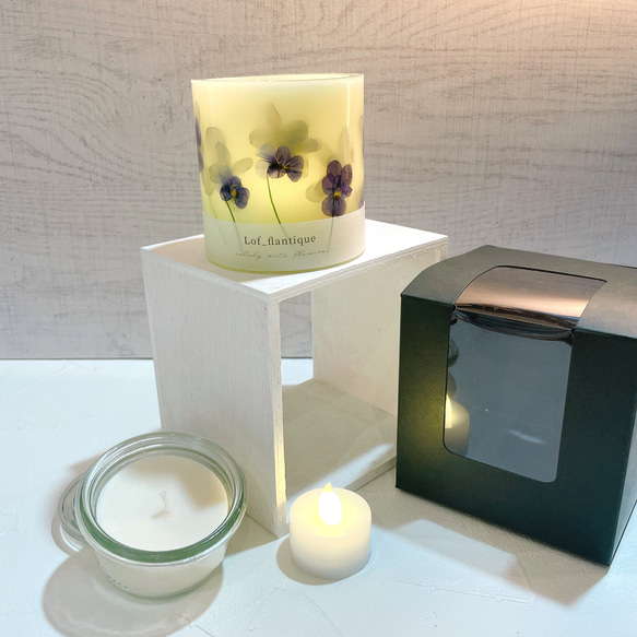 Botanical flower candle(ビオラ) LEDティーライトキャンドル付き 送料無料 7枚目の画像