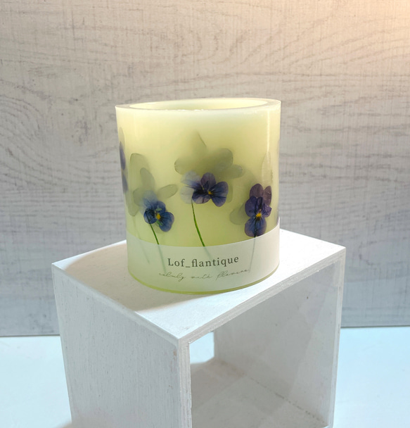 Botanical flower candle(ビオラ) LEDティーライトキャンドル付き 送料無料 2枚目の画像