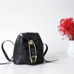 [Kansenha] 真皮手工迷你女士背包 第5張的照片