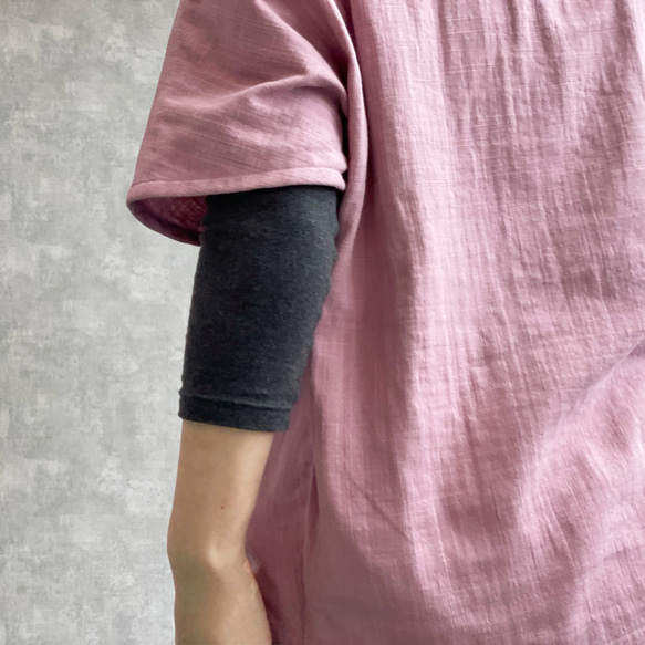 ダブルガーゼ半袖Tシャツ。ピンク。【受注製作】 3枚目の画像