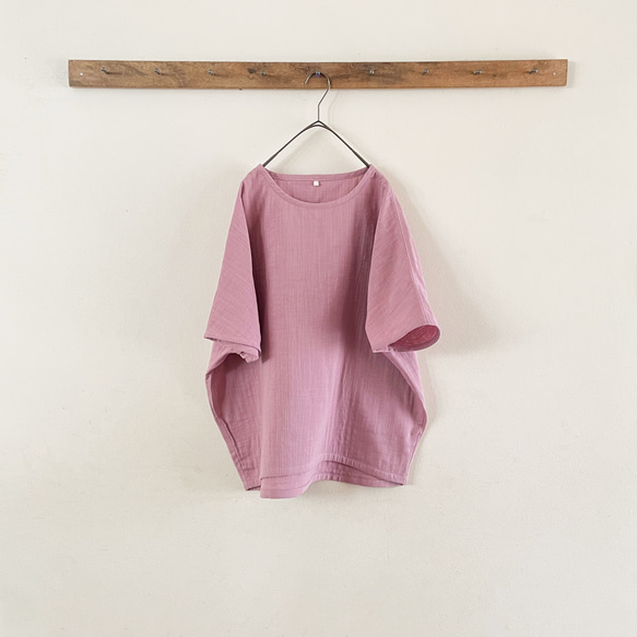 ダブルガーゼ半袖Tシャツ。ピンク。【受注製作】 11枚目の画像