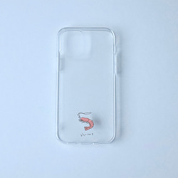 えび　shrimp/mplant　スマホケース　iPhoneケース　クリアケース　ソフトケース　シンプル 2枚目の画像