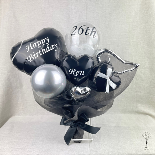 カラー変更◎】モノトーン バルーンブーケ 入学祝い 誕生日 本人不在