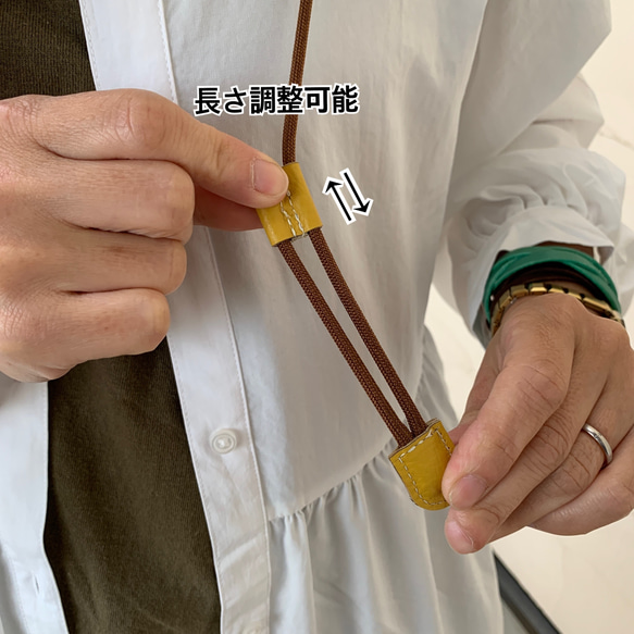 シンプルな本革スマホポシェット　スマホショルダー 15枚目の画像