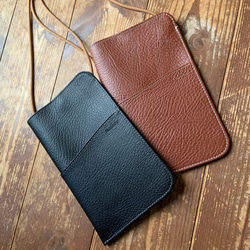 シンプルな本革スマホポシェット　スマホショルダー 9枚目の画像