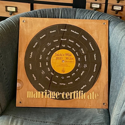 ジャンクなレコードデザインの結婚証明書 6枚目の画像