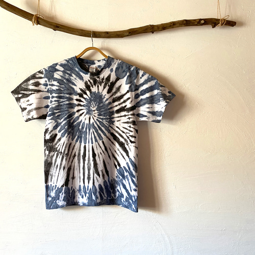 天然染料べんがら アースカラー ウズウズタイダイTシャツ☆Lサイズ 