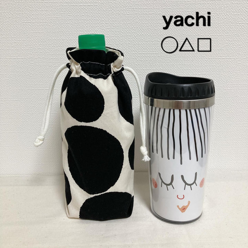 ちぃ おまとめ割可、引越しのため値下げ中様　ハンドメイド　水筒カバー プレゼントにも❤️不規則水玉柄の水筒カバー ペットボトルケース