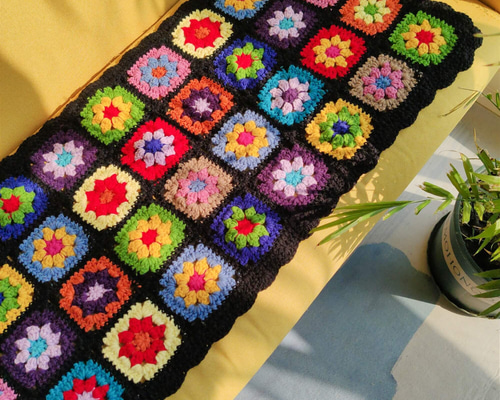 ハンドメイド かぎ針編み フラワーモチーフ 編み物 デイジー