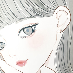 【天然石プレシャスオパールのシンプルな一粒スタッドピアス】白 / 4mm /サージカルステンレス 10枚目の画像