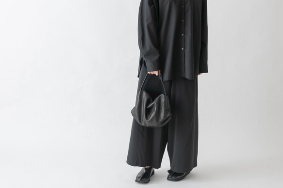 MUJI：(zip)hand bag- S. black 3枚目の画像