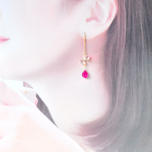 14kgf/ルビーxレインボームンストーンカービングアメリカンチェーン