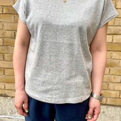 デコルテ美人なフレンチスリーブTシャツ/杢グレー 5枚目の画像
