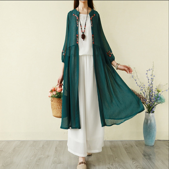 日焼け止め・UVケア おしゃれコート刺繍 夏 カーディガン夏アウター