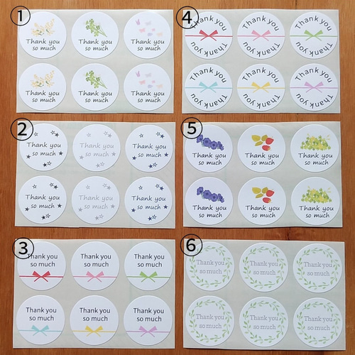 サンキューシール48枚＊選べるデザイン♡組み合わせ可＊水玉模様