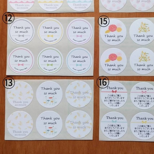サンキューシール48枚＊選べるデザイン♡組み合わせ可＊水玉模様