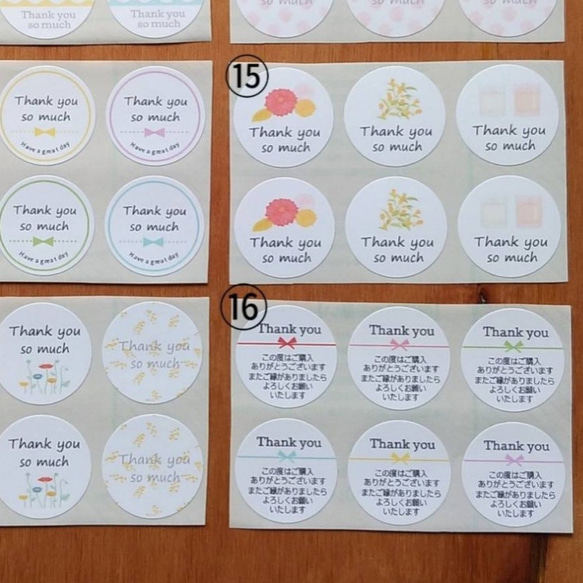 サンキューシール48枚＊選べるデザイン♡組み合わせ可＊水玉模様＊ドット柄＊プチギフトシール 11枚目の画像