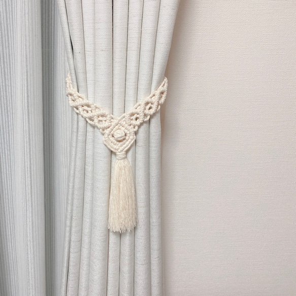 2本set✯macramé マクラメ編み カーテンタッセル 1枚目の画像