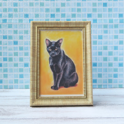 ポストカード猫パステル画３枚セット〈凛々しいお座り姿の猫様たち〉 7枚目の画像