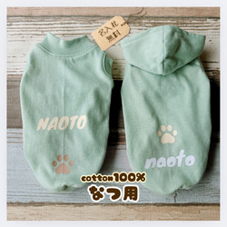 夏用❣️【くすみミント】犬服・名入れ無料・普通犬・ダックス・フレブル　パグ　cotton100% 1枚目の画像