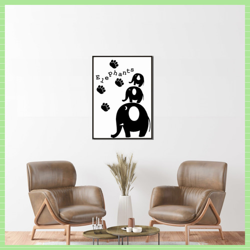 大きなゾウさん⭐️No.321⭐️ポスター アート モノクロ インテリア  