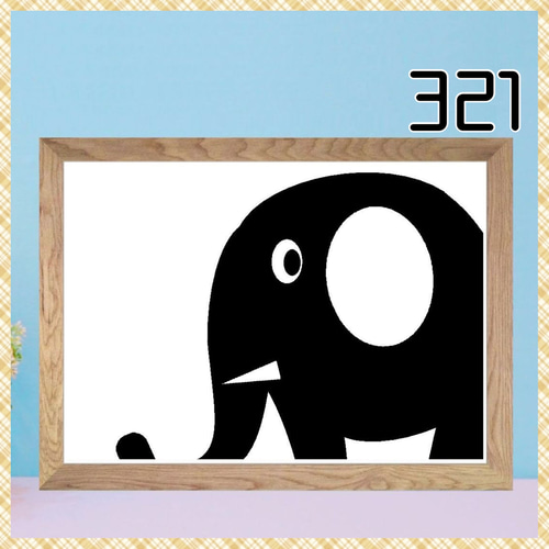 大きなゾウさん⭐️No.321⭐️ポスター アート モノクロ インテリア  