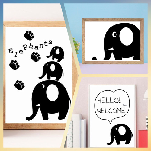 大きなゾウさん⭐️No.321⭐️ポスター アート モノクロ インテリア  