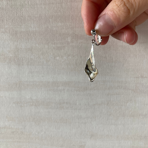 melty petal pierce/earring【silver925】パール　淡水パール　花びら　シルバー　 18枚目の画像
