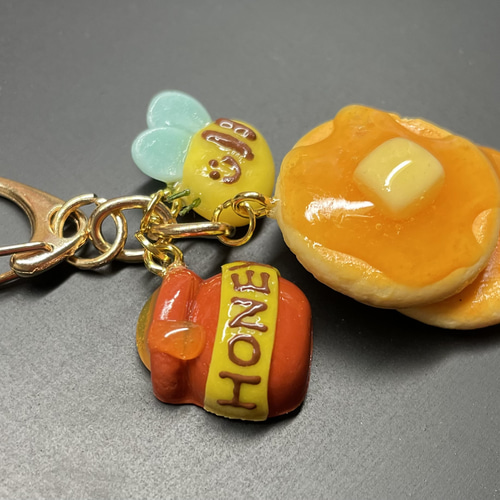 受注生産》はちみつパンケーキ(壺)キーホルダー フェイクスイーツ