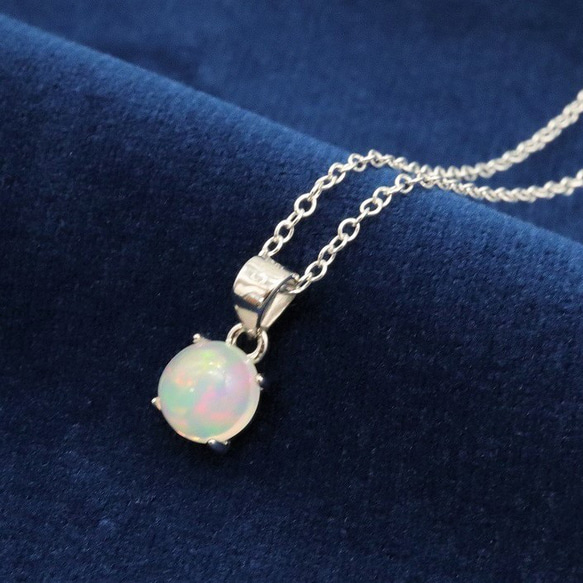 ☆超特別価格☆SILVER925 遊色抜群 オパール カボション ネックレス 