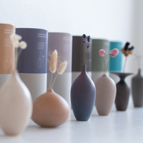 フラワーベース＆ドライフラワー No.001 Cosmic Latte 一輪挿し・花瓶