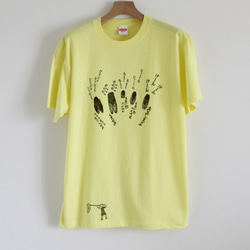 リアルかわいい昆虫Tシャツ　沖縄のセミ5種（アダルトサイズ・ライトイエロー） 2枚目の画像