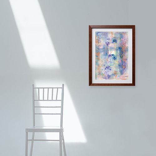 原画】#011 6月の雨 ペールトーン * フレーム * アクリル画 A4