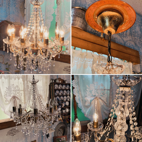 シャンデリア シャビーシック 8灯