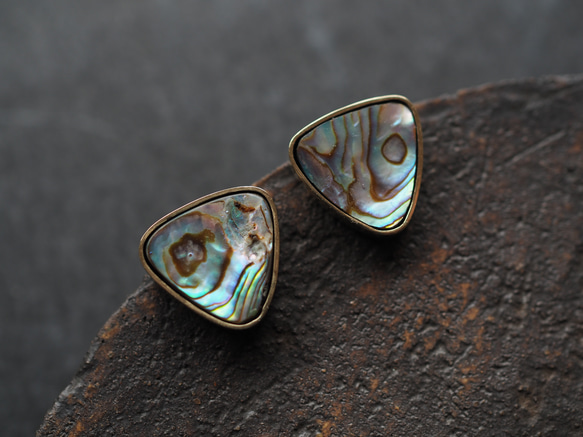 abalone shell brass pierce (hakuchuumu) 3枚目の画像